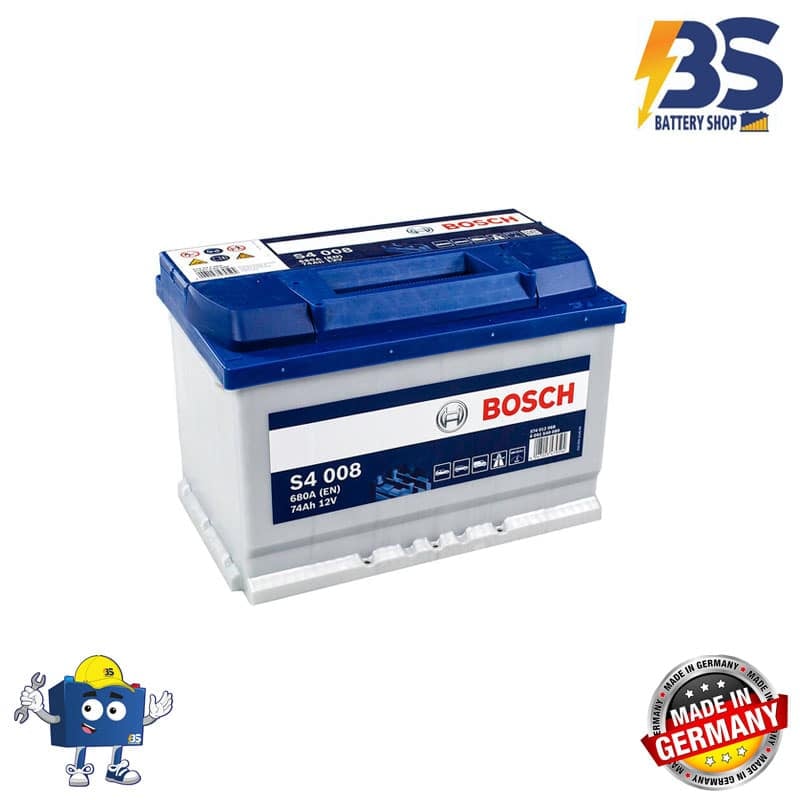 Car batteries WEZER 74Ah 680A + on the right in Europe